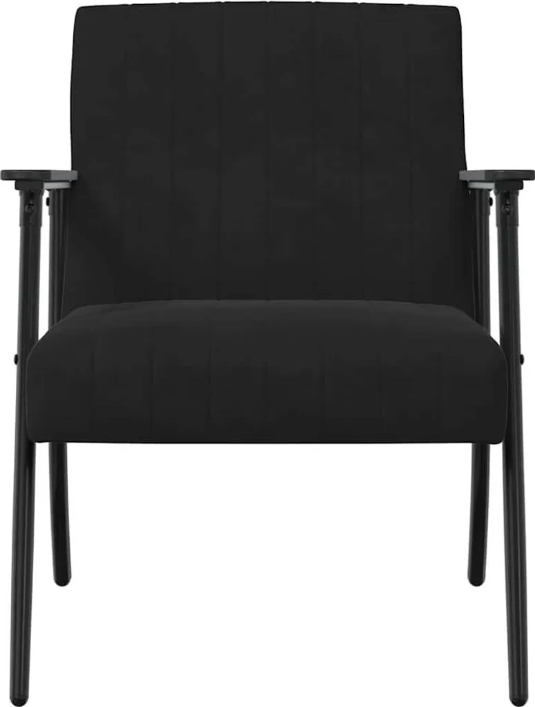 vidaXL Poltrona nera 59 x 75 x 78 cm in velluto - 4