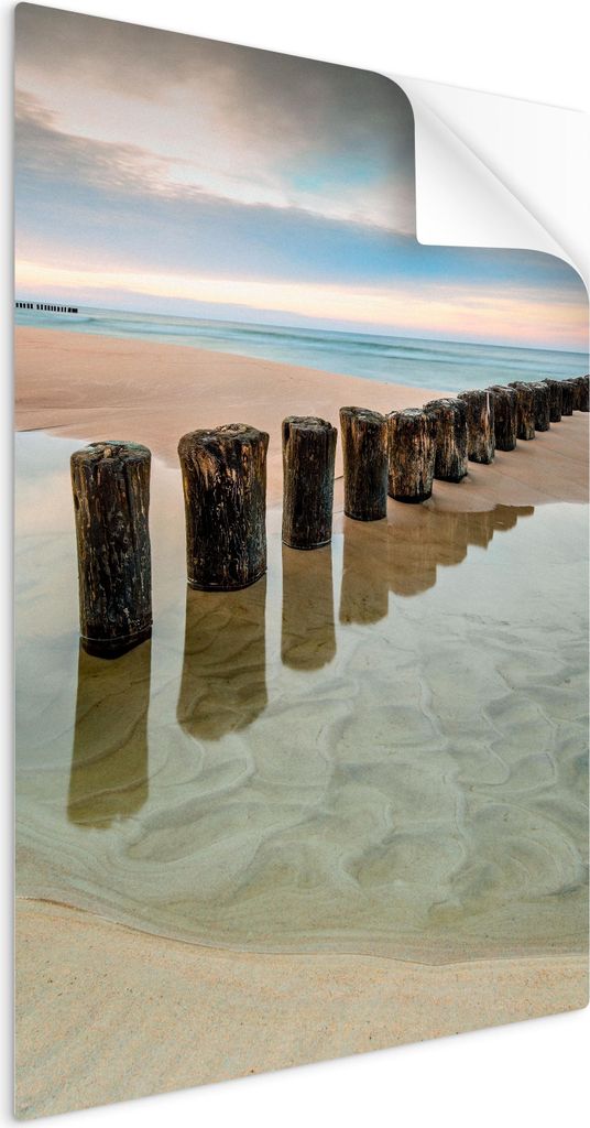 SpaceRebels Bilder Wandsticker 60x90 - Wanddeko Strand Meer - Selbstklebende Wandtattoo Wandsticker - Modernes Bild auf PVC-Folie - Wandbild Wohnzi...