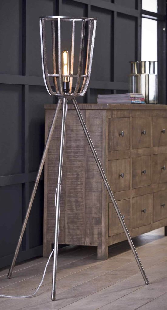 Stehleuchte ARJEN, Tripod Stehlampe im Vintage Style