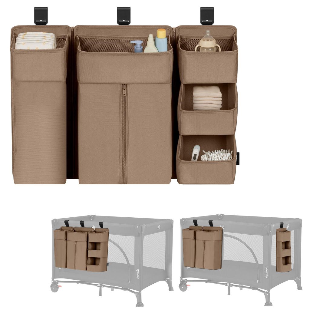 Lionelo Sidepocket Large 58x11x58 cm Kinderbett-Organizer Beige