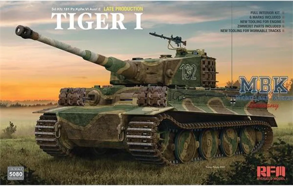 Maquette char Tiger I Late avec intérieur complet RFM5080 1/35