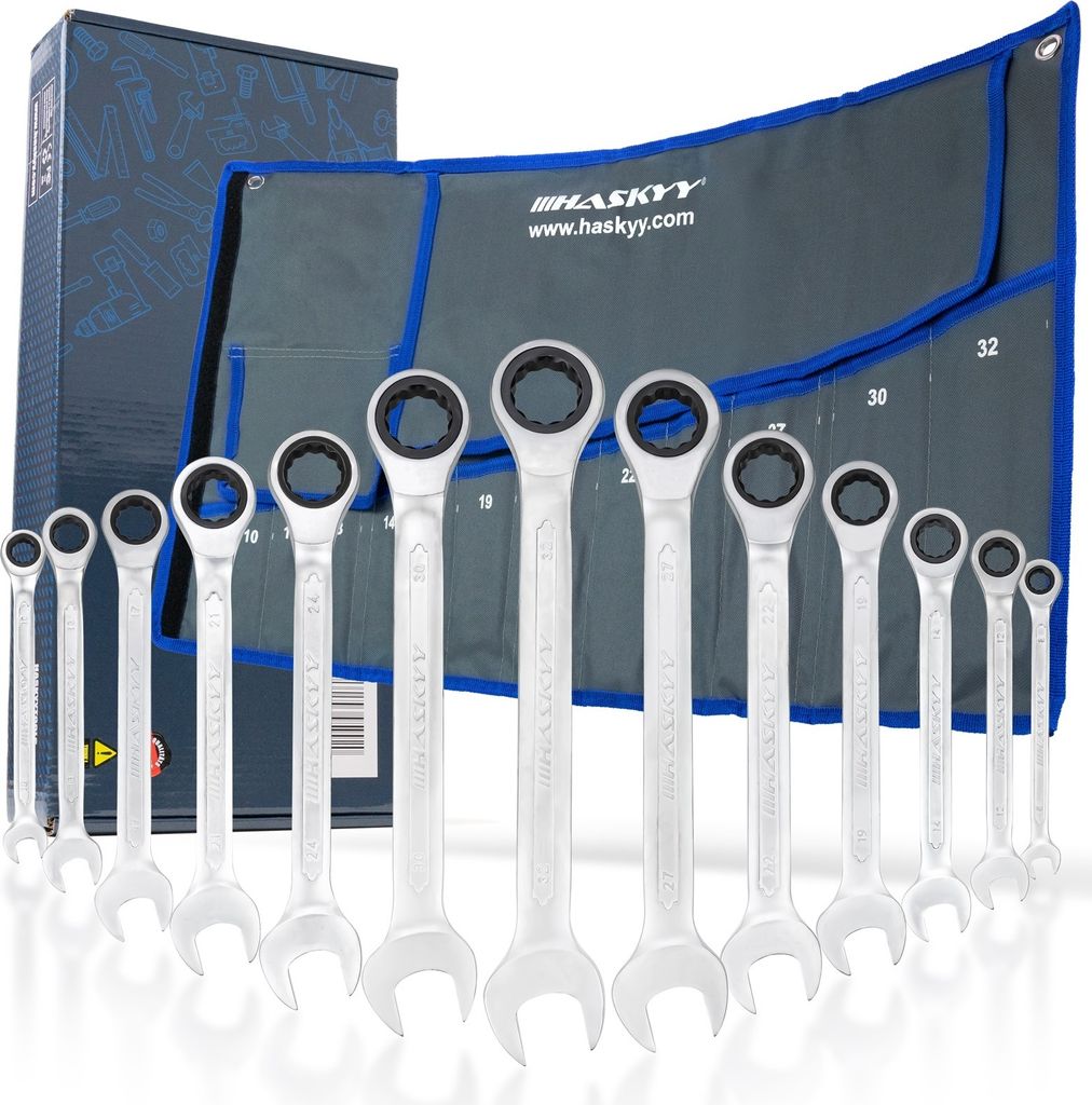 HASKYY 13tlg Ringmaul Ratschenschlüssel Satz I Set 8-32 mm Produktbild 