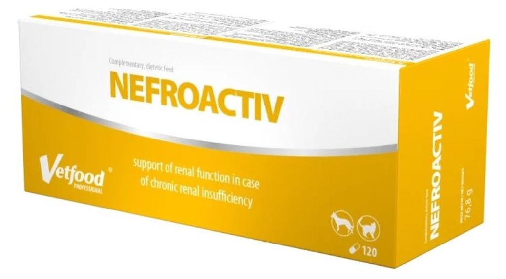 VetFood NefroActiv Nahrungsergänzungsmittel für Hunde und Produktbild 
