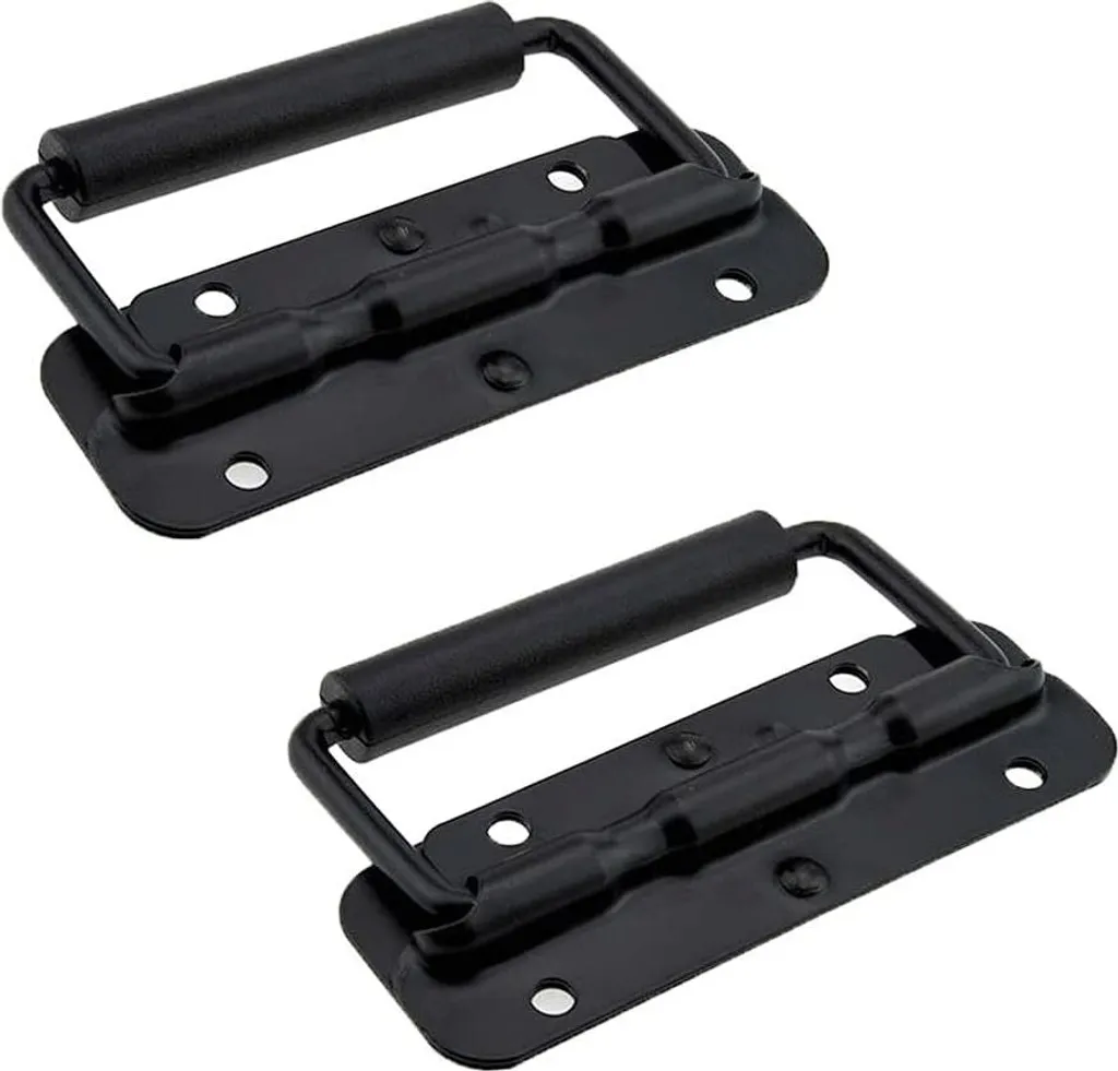 Poignée de transport pliable noire 120 mm pour flight case et rangement