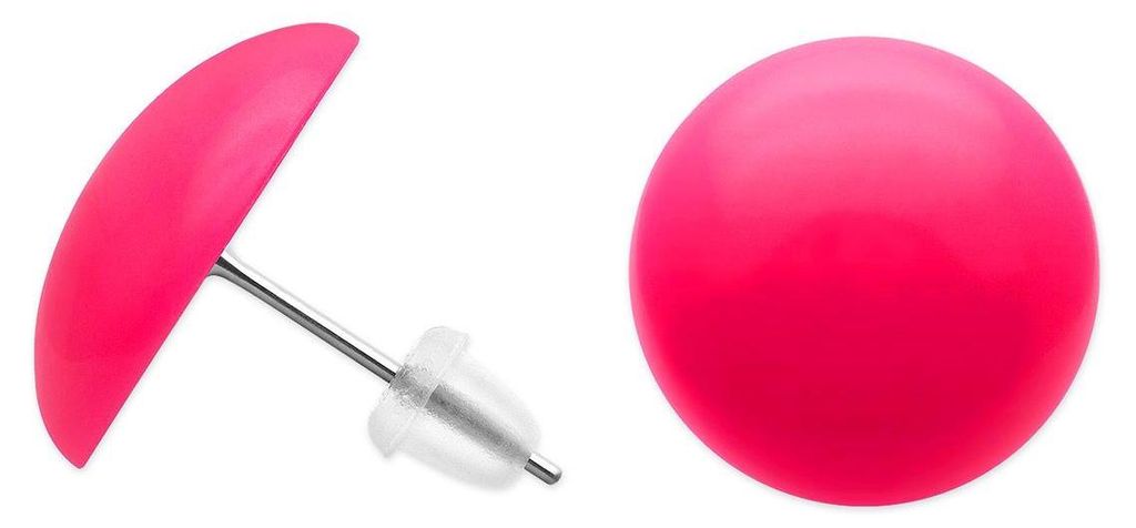 Runde Ohrstecker Ø ca. 16mm in der Farbe  - pink Produktbild 