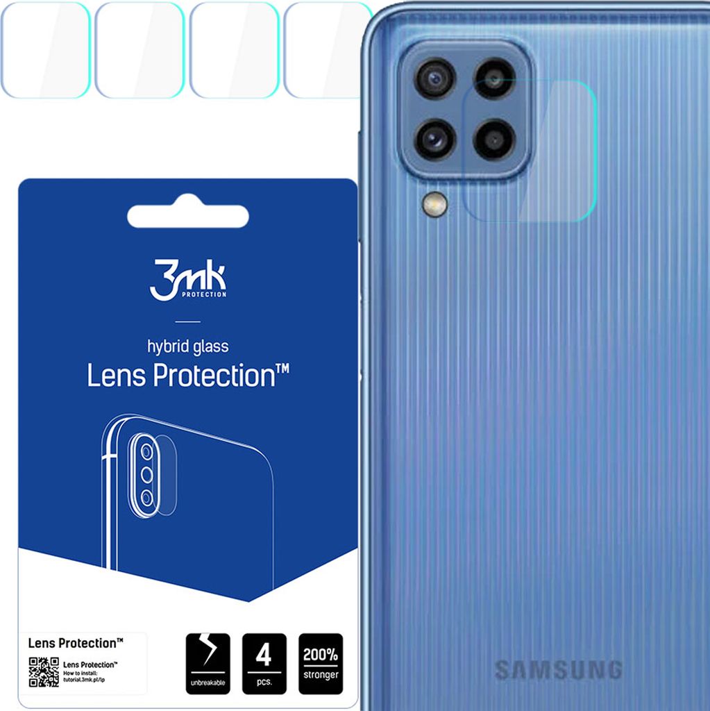 3mk Hybridglas Lens Protection für Samsung Galaxy M32 5G Kamera Objektiv Kameralinse 0,16mm 6H (4 Stück)
