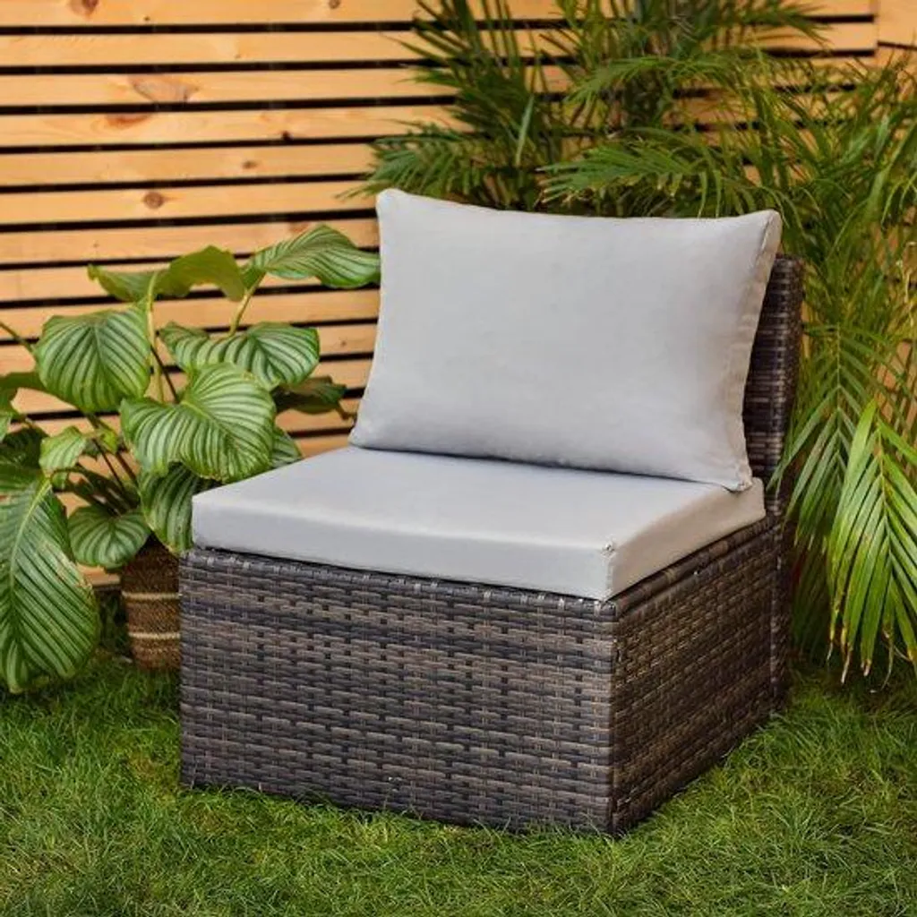 Coussin extérieur confortable et déperlant, dossier gris 56 x 45 cm