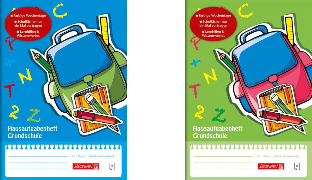 Aufgabenheft Grundschule A5 48 Blatt mit Kunststoffumschlag Produktbild 