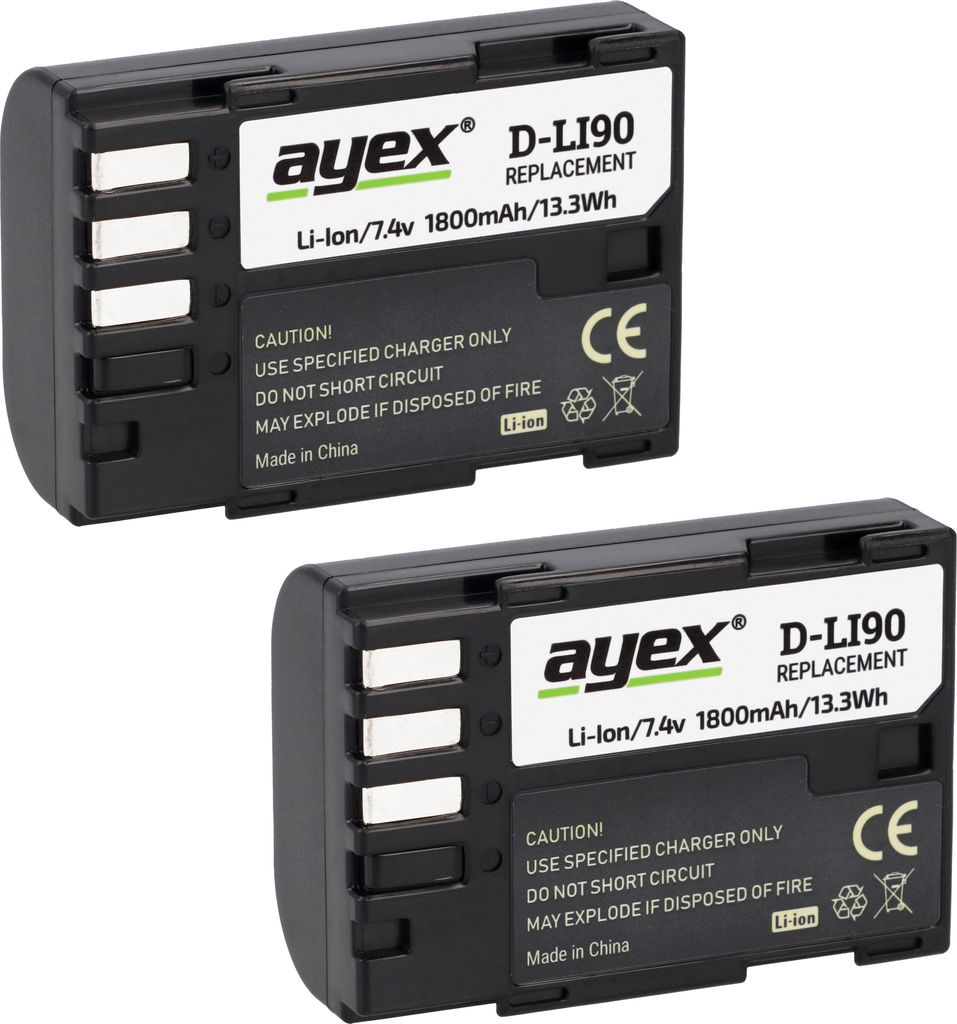 D-Li90 Akku 2 Stück zB Pentax 645D K-7 K-5 II K-3 II K-1 II K-01 leistungsstark zuverlässig