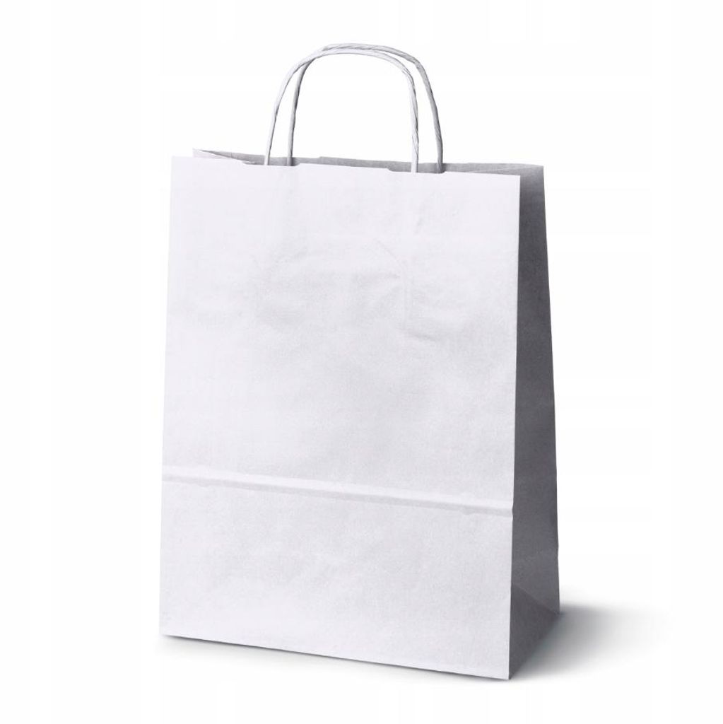 Sac en papier écologique blanc, sac de courses avec Image du produit 