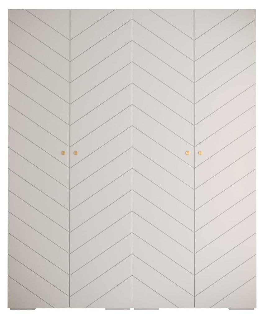 Kryspol - Kleiderschrank Weiß, 4 Tür, 2 Modul 200x236,7x47cm, Manhattan Ryfel 4