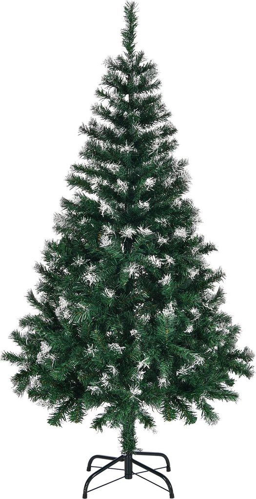 1,52 m künstlicher Weihnachtsbaum mit Schneespitzen, unbeleuchteter Weihnachtsbaum mit 480 Zweigspitzen und stabilem Metallständer