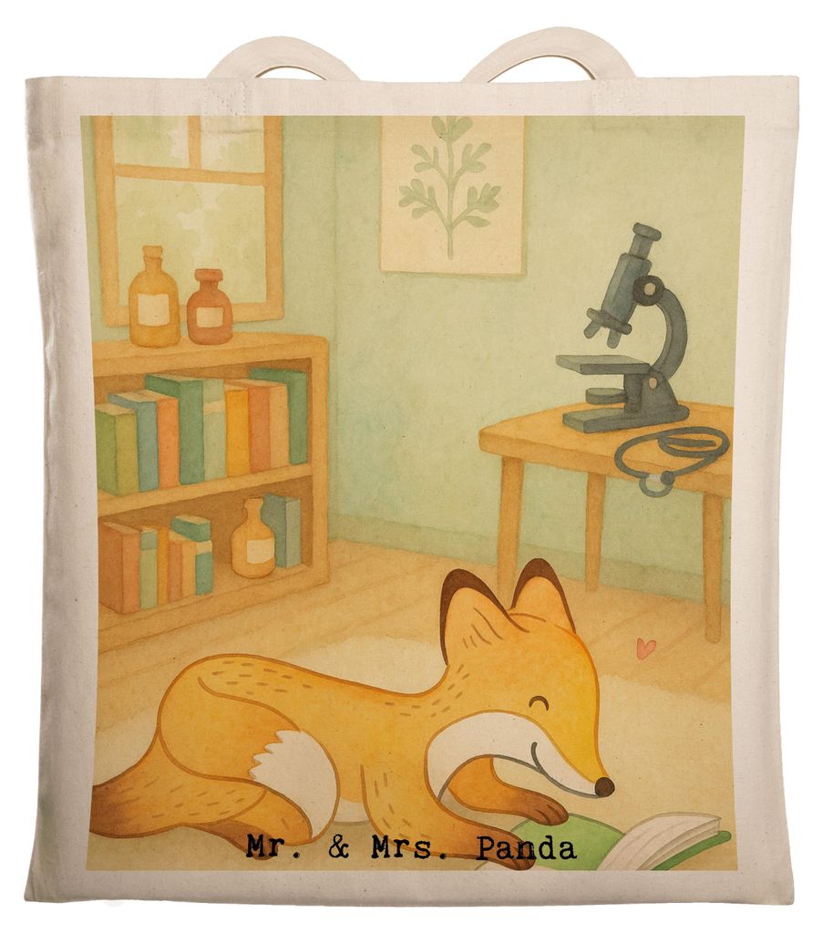 Mr. & Mrs. Panda Jutebeutel Fuchs Lesen Design - Weiß - Geschenk, Bücherwurm, Einkaufstasche, Bücher, Laptoptasche, canvas tasche, Shopping, Sto...