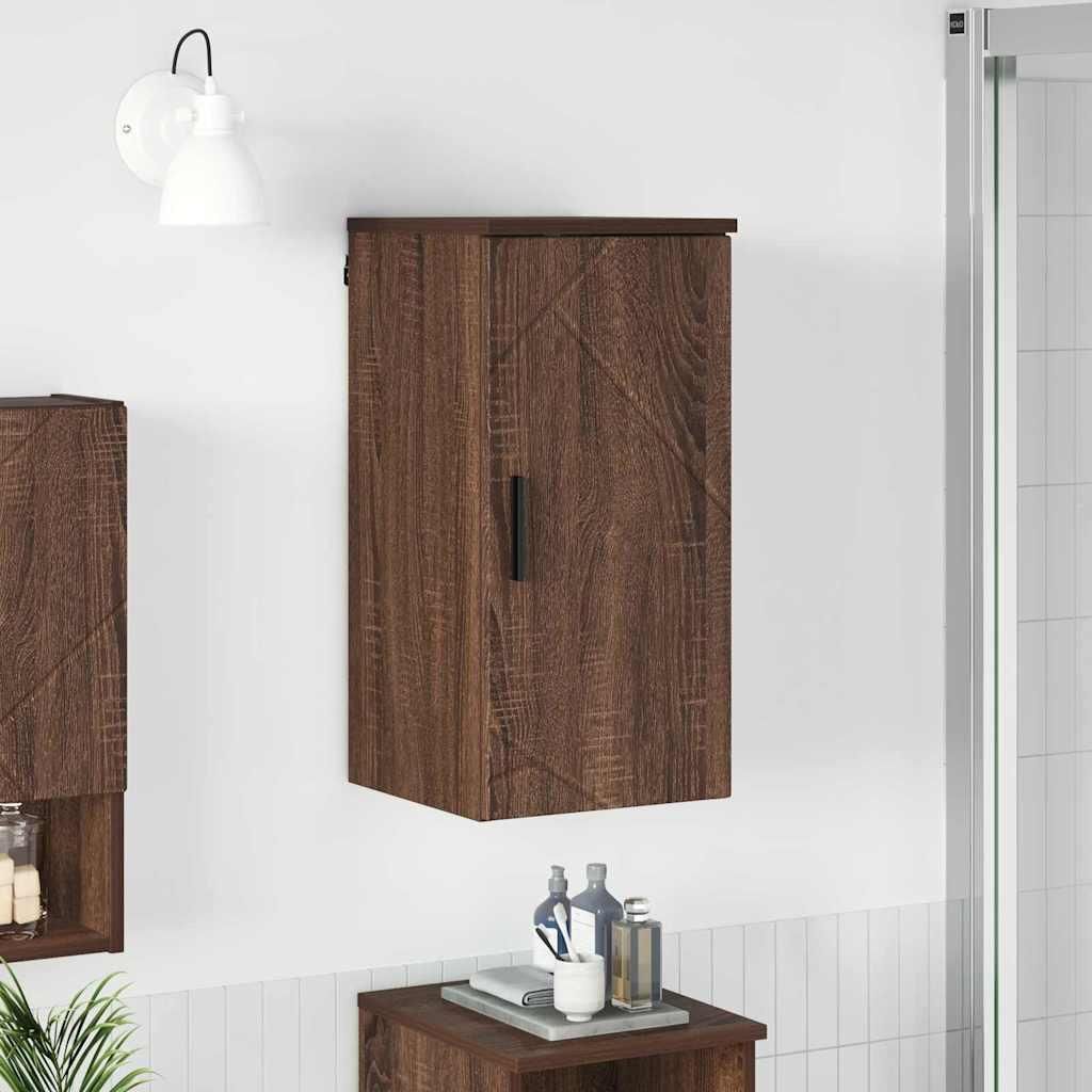 "Schlussverkauf" Badkommode Badezimmschrank, mit Reichlich Stauraum, mit Tür Braun Eichen-Optik 30x31,5x61 cm C9340