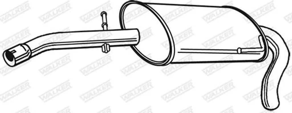 Silencieux arrière WALKER 22059 en acier aluminisé - Fixation OE
