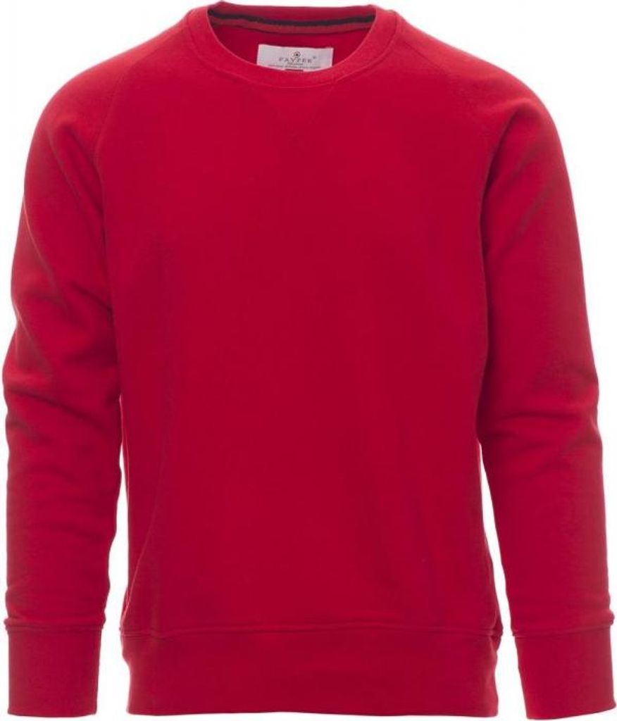 PAYPER Sweatshirt MISTRAL+ Herren Rundhals-Pullover – Hoher Baumwollanteil (70/30), Raglanärmel, V-Naht, 300 g/m² rot 5XL