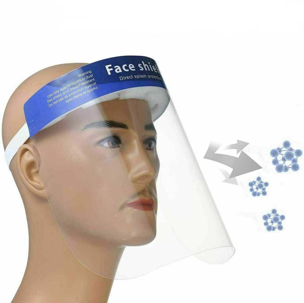 Gesichtsschutz aus recycelbarem PET-Kunststoff mit verstellbarem Stirnband 