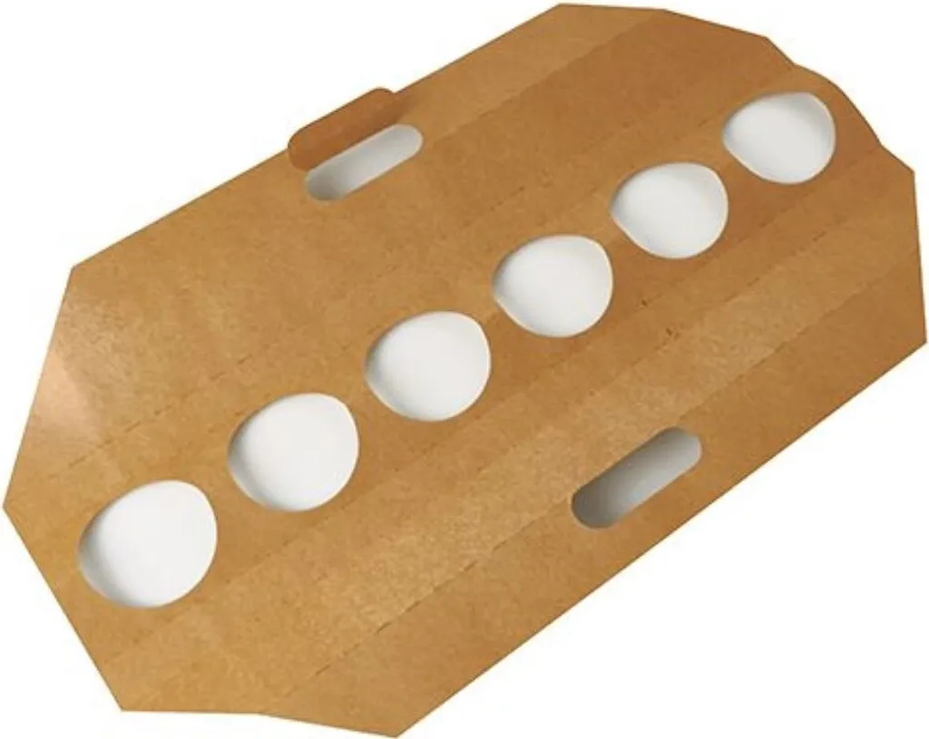 Support Gobelet Vente à Emporter 6 Emplacements en Carton Marron 30u - 3