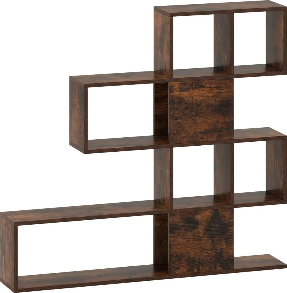 Bibliothèque échelle 5 niveaux marron pour salon et bureau 120 cm