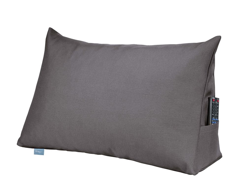 Rückenkissen | Lesekissen für Bett und Sofa | dunkelgrau | Produktbild 