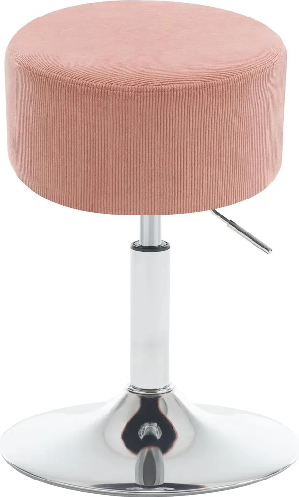 Sgabello Rosa Design Moderno: Seduta Corda e Metallo Regolabile