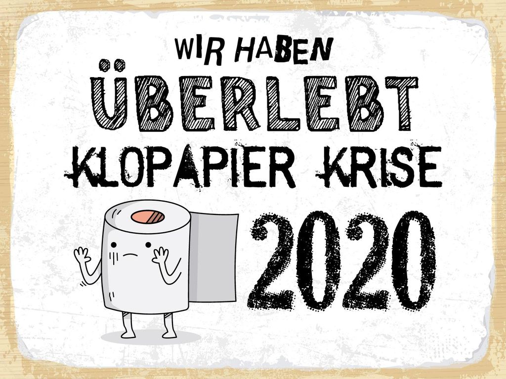 vianmo Blechschild 30x40 cm Wir haben überlebt Klopapier Krise 2020