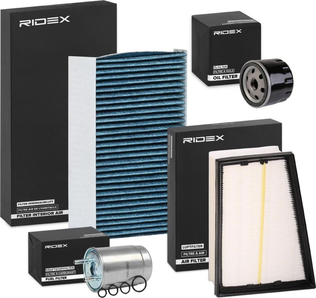 RIDEX Filterset Inspektionspaket Filtersatz für RENAULT MEGANE III Grandtour (KZ0/1) Megane III Schrägheck (BZ0/1) MEGANE III Coupe (DZ0/1) MEGAN...