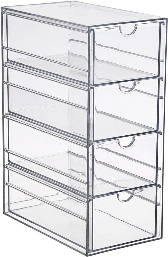 Haaraccessoires-Organisator mit 4 Schubladen; ideal für die Organisation von Schubladen im Badezimmer, Kleiderschrank, Schrank und im Büro; 25×1...