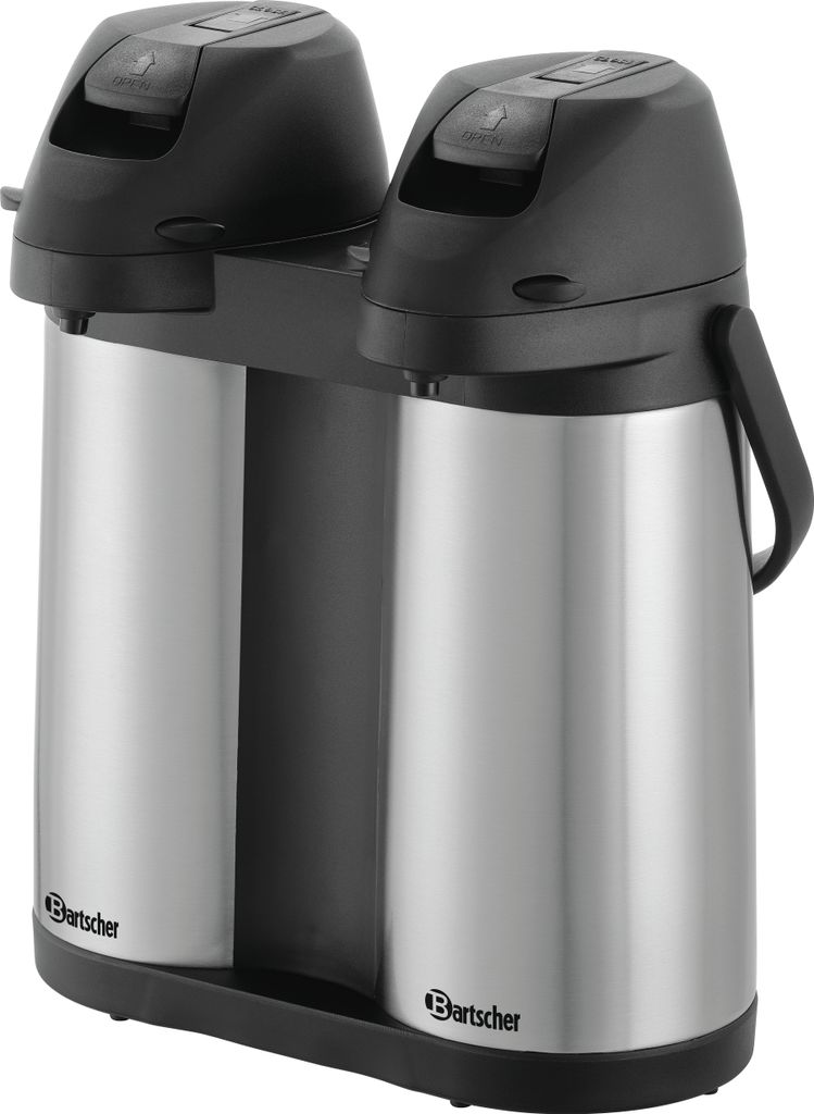 Bartscher Doppel-Isolierpumpkanne Duo 1,9L-ST, 2 x 1,9 Liter, Edelstahl, 190208