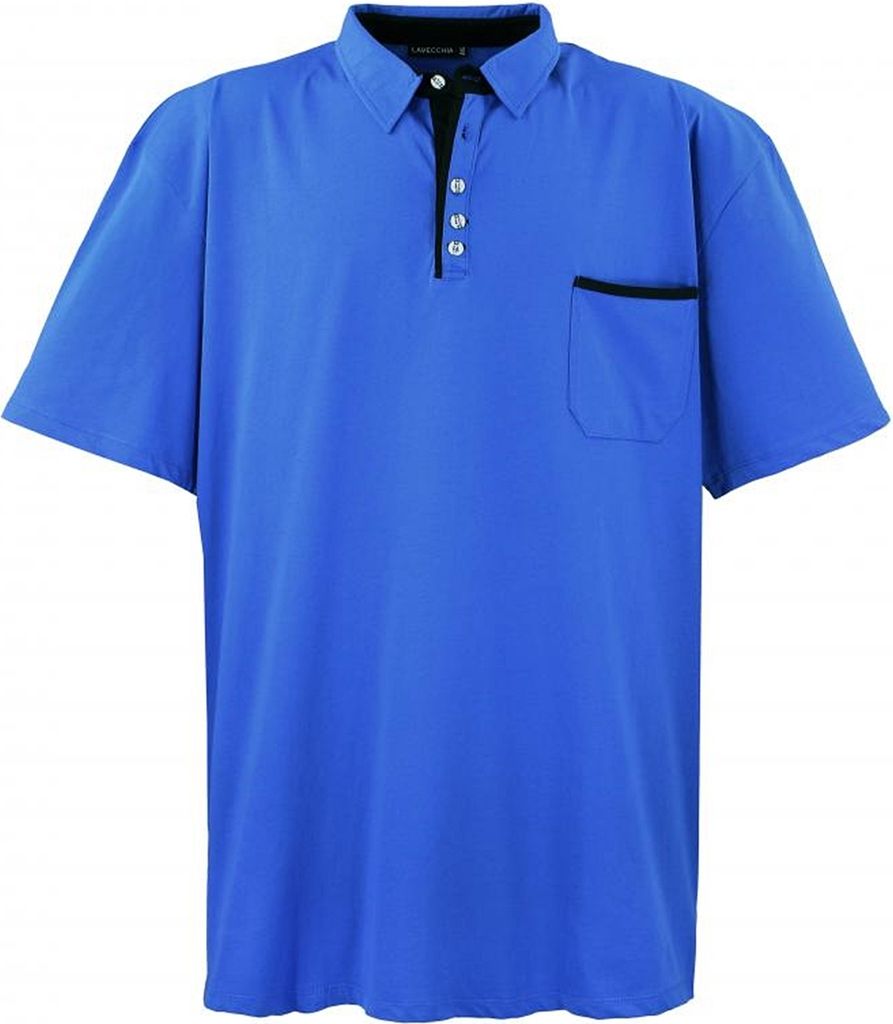 Übergrössen Hippes Poloshirt Kurzarm LAVECCHIA Royalblau 3XL