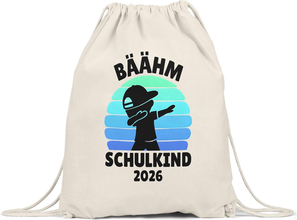 Bääähm Schulkind 2026 Turnbeutel Dabbing Junge Einschulung Geschenk Erstklässler Retro Cool Motiv