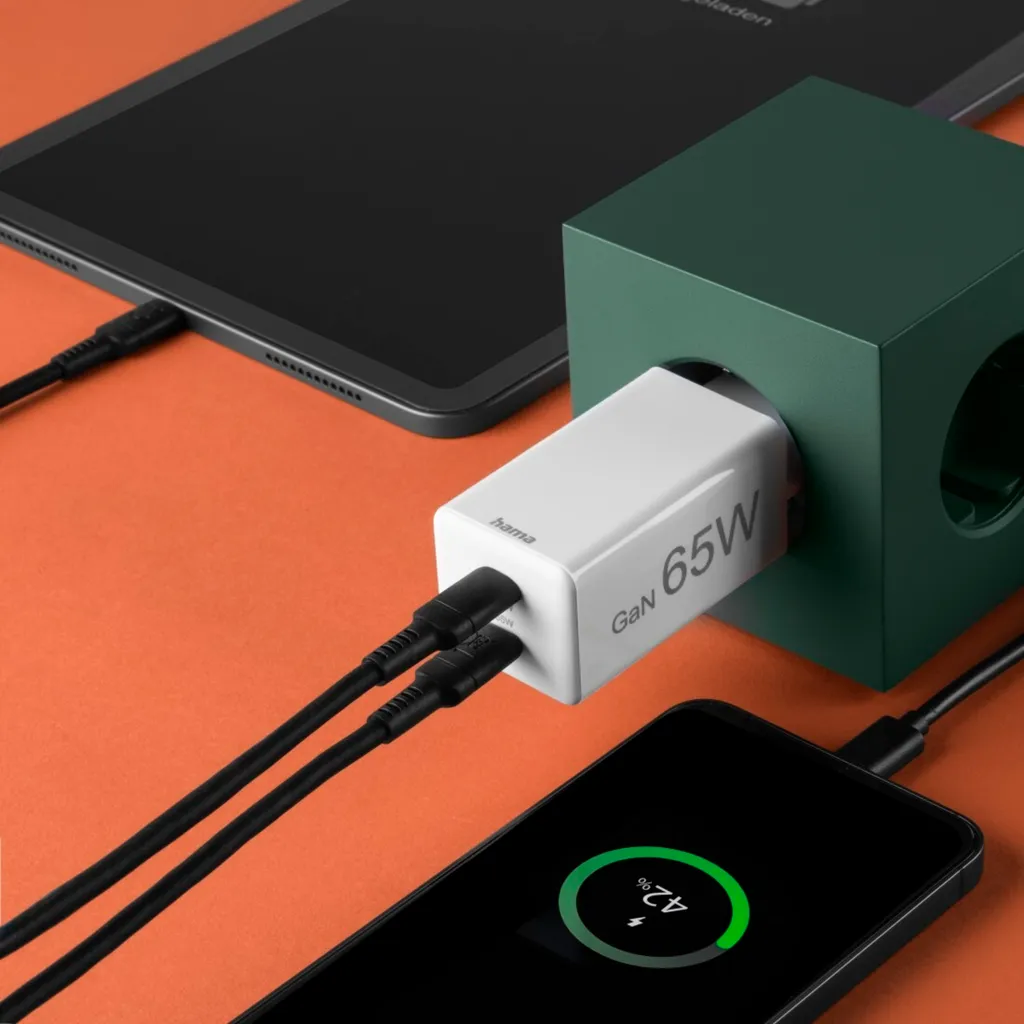 Hama 00201994 Caricatore GaN 65W Bianco | Adattatore USB-C Ultra Rapido