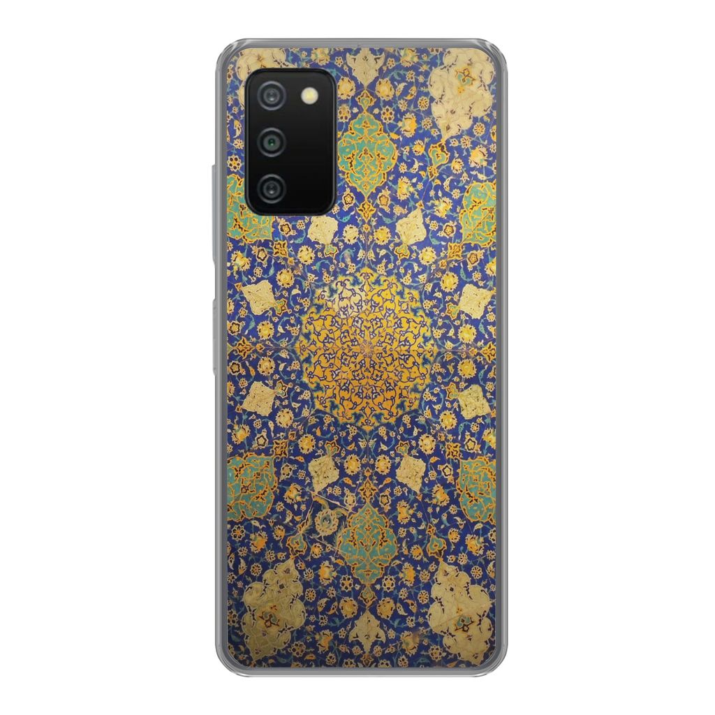 MuchoWow Handyhülle Schutzhülle Hülle für Samsung Galaxy A03s Kreis - Decke - Blau Silikon Softcase Handy Hülle - Schutz
