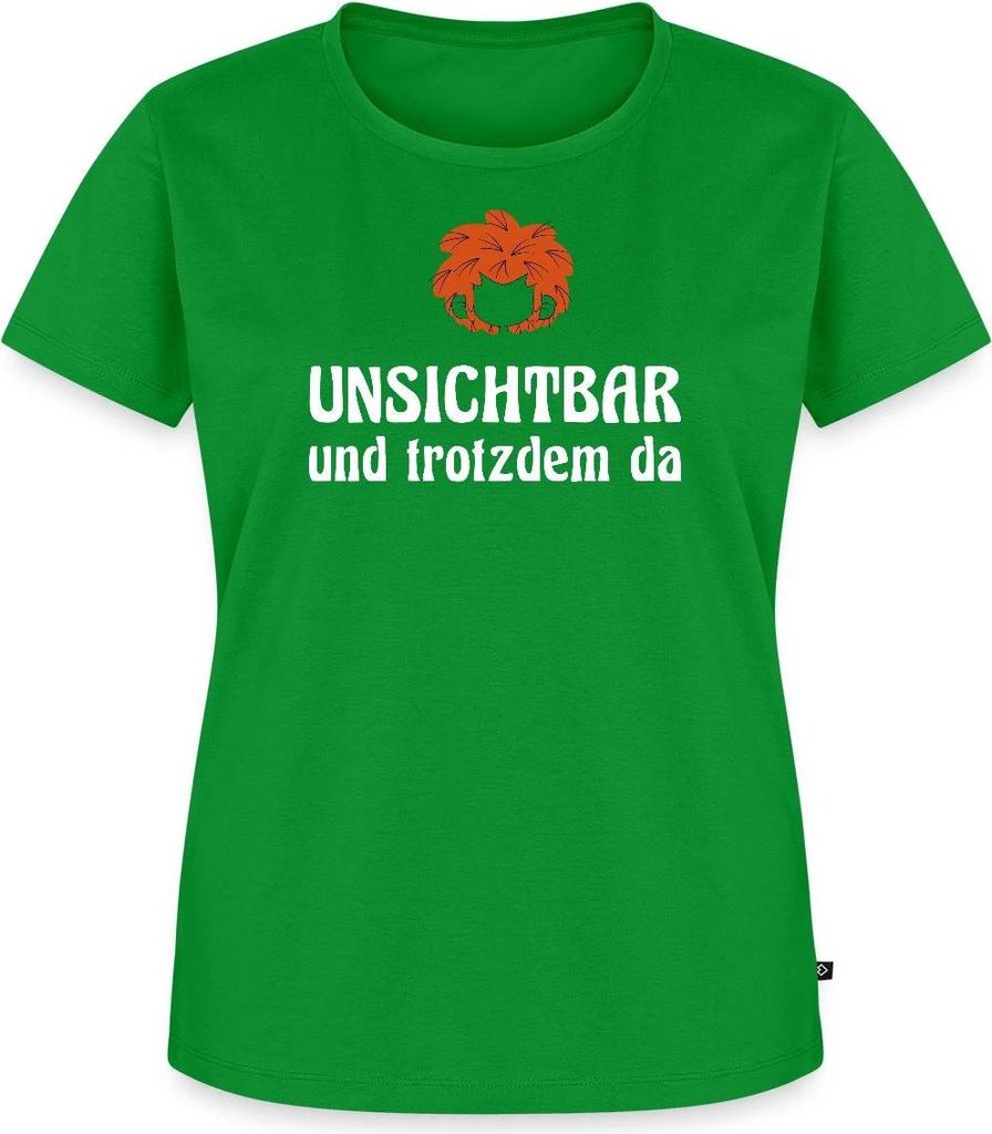Spreadshirt Pumuckl Mit Spruch Unsichtbar Und Trotzdem Da Frauen Premium T-Shirt, M, Grün