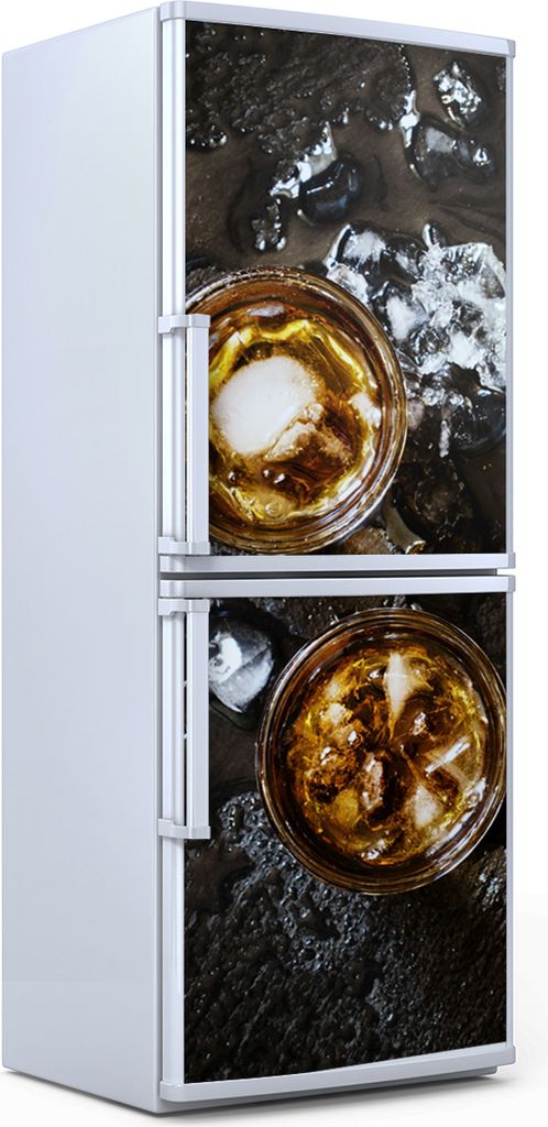 Kühlschrankdekoration 60x180 cm Aufkleber auf dem Kühlschrank - Whisky Glas