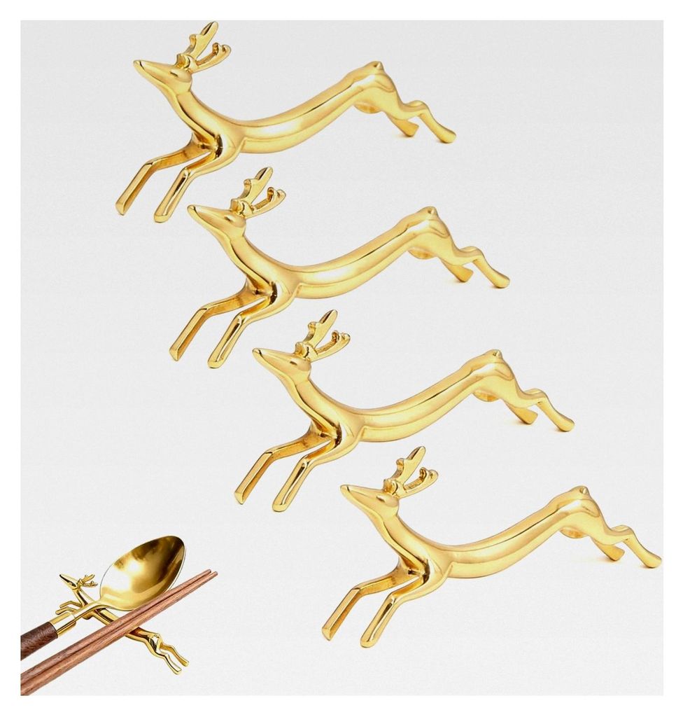 4 Stück Stäbchenhalter mit niedlichen Tieren für den Esstisch, wiederverwendbare Löffelhalter, Küchenwerkzeuge für Hotel, Zuhause, Restaurant...