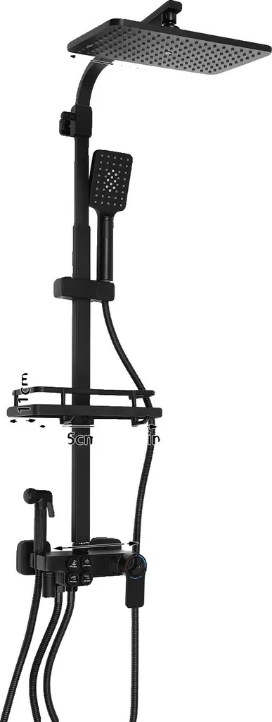 Système de douche ajustable noir idéal pour rénover votre salle de bain