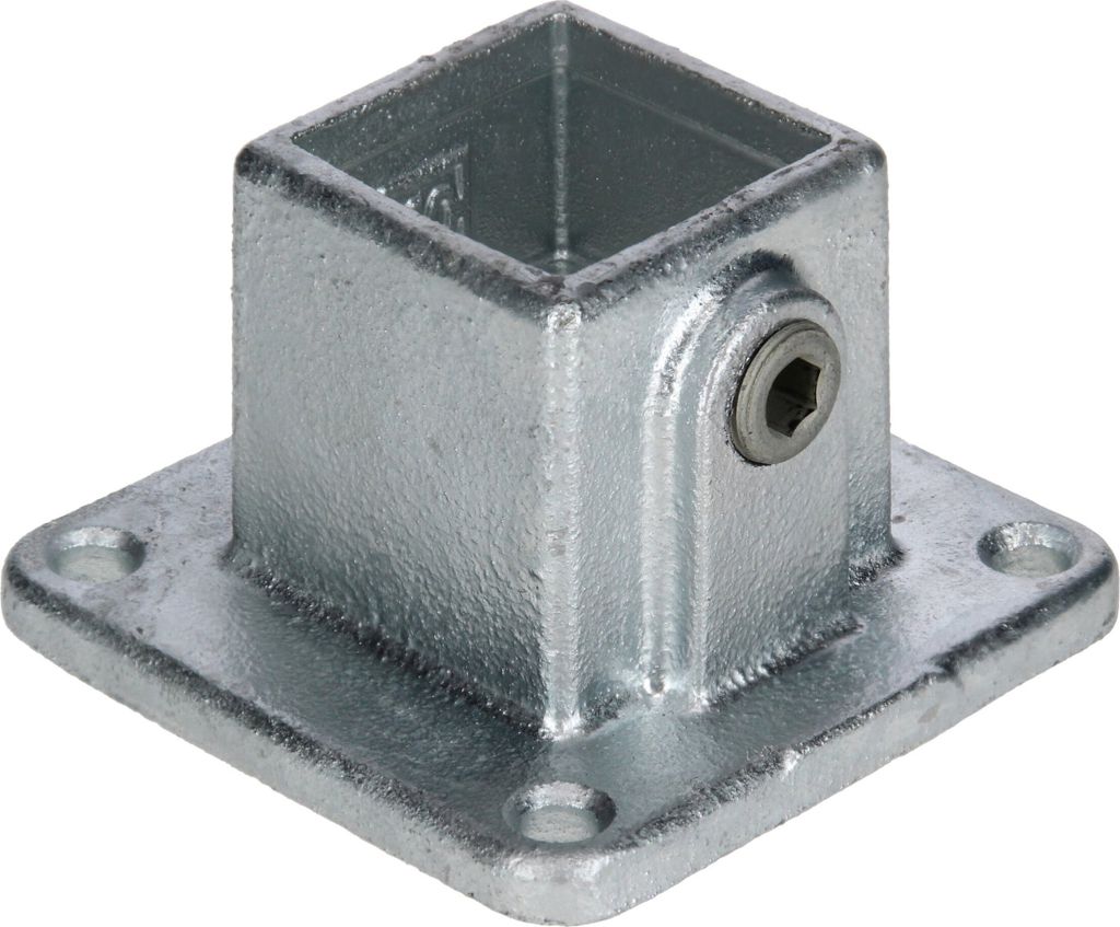 Rohrverbinder Fußplatte, eckig, für Quadratrohr 40 mm AVERDE