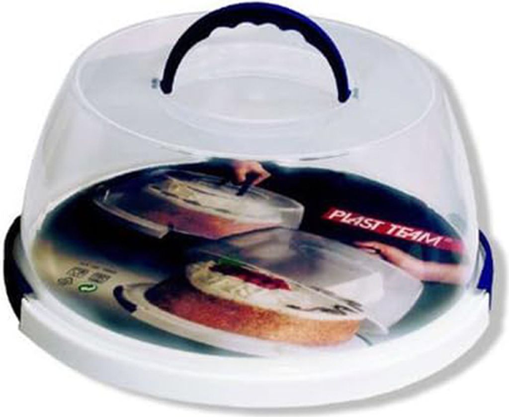 plast team Tortenhaube rund transparent/weiß Produktbild 