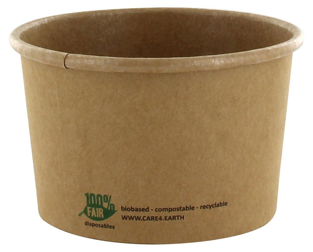 50x PAPSTAR Suppenbecher aus Pappe rund 230 ml braun Produktbild 