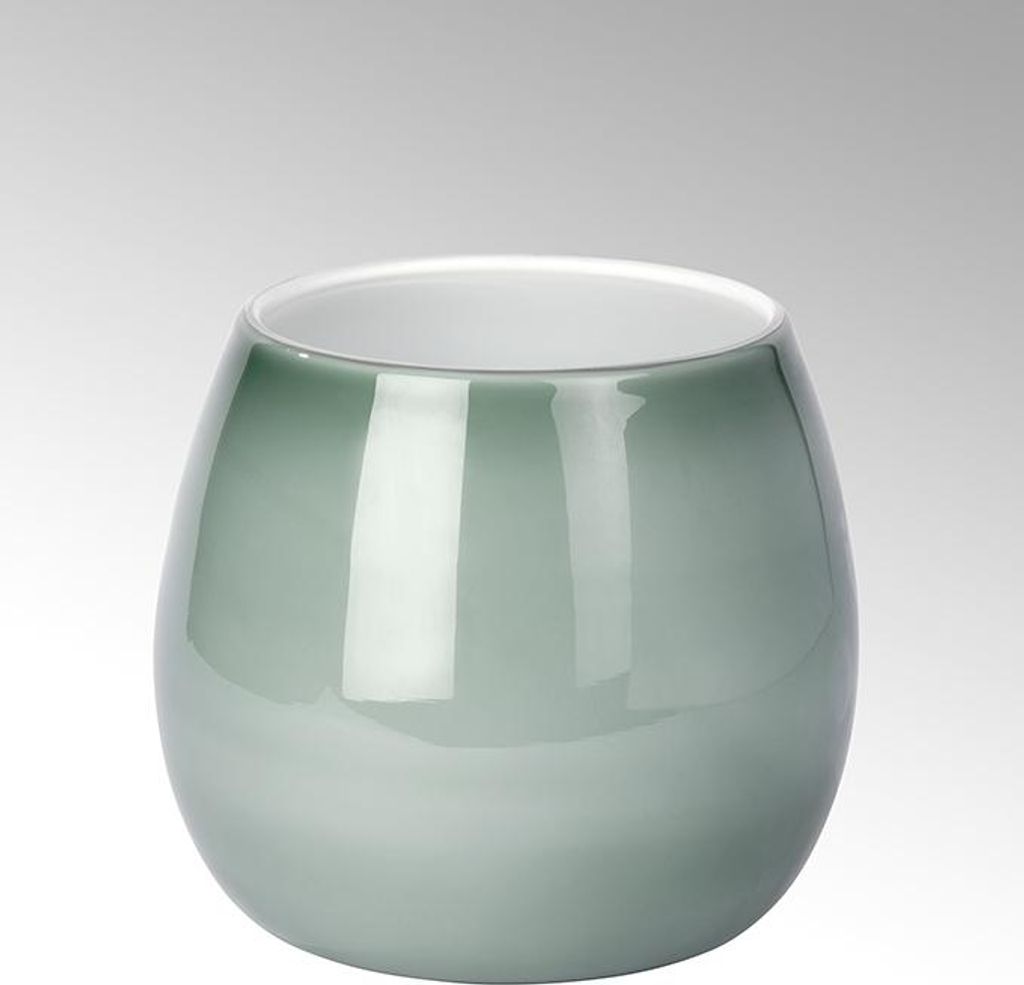 Lambert Pisano Vase klein Überfangglas, basalt H18 cm  D17 Produktbild 