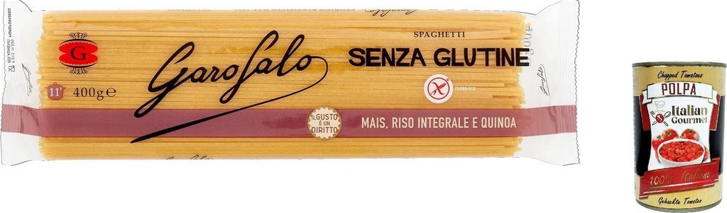 20x Spaghetti 400 g Senza Glutine Glutin free, glutenfrei Pasta Noodles + Italian Gourmet Polpa 400 g