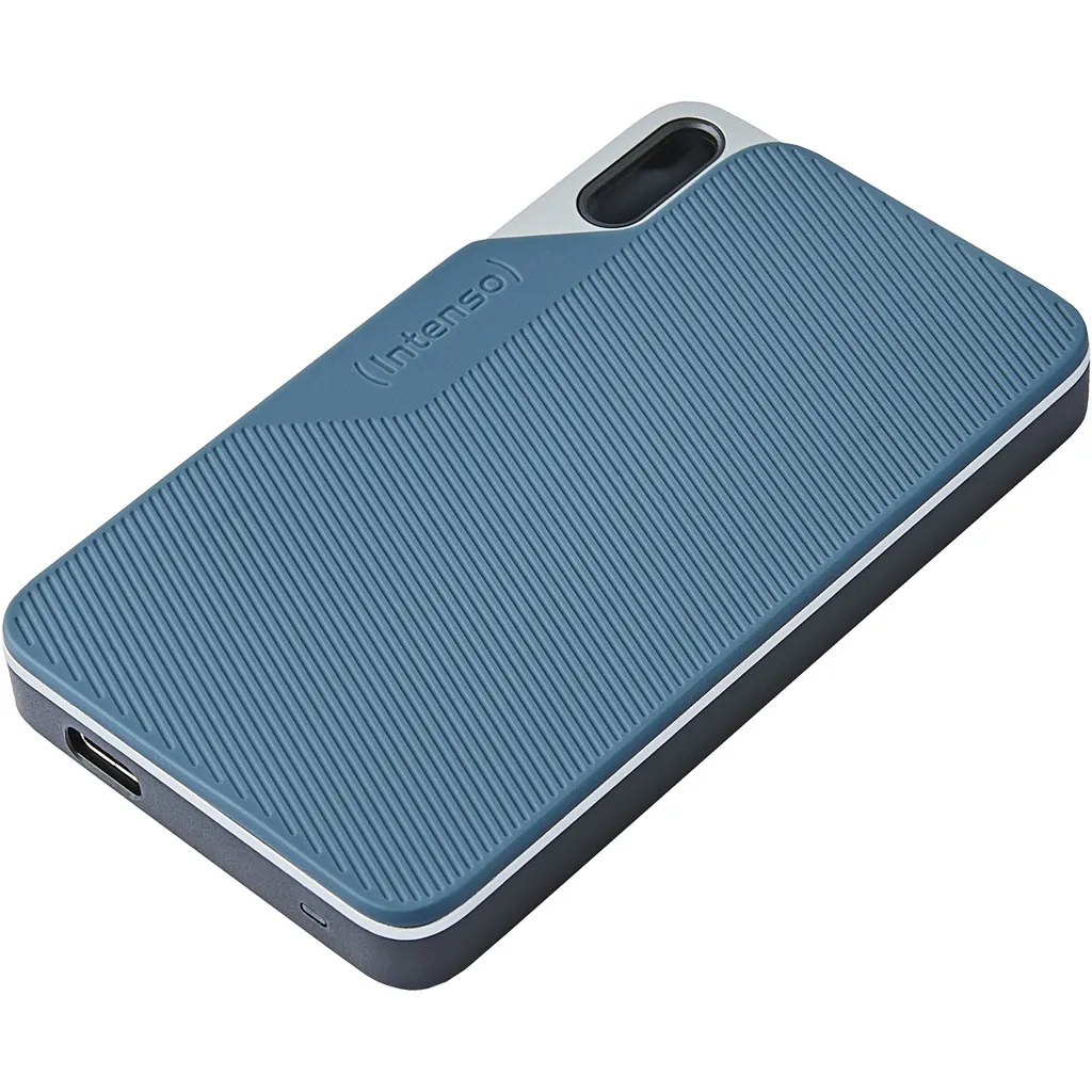 Intenso TX100 - SSD - 1TB - esterno (portatile) - USB 3.2 Gen 1x1 (connettore USB-C) - grigio-blu (3826460)