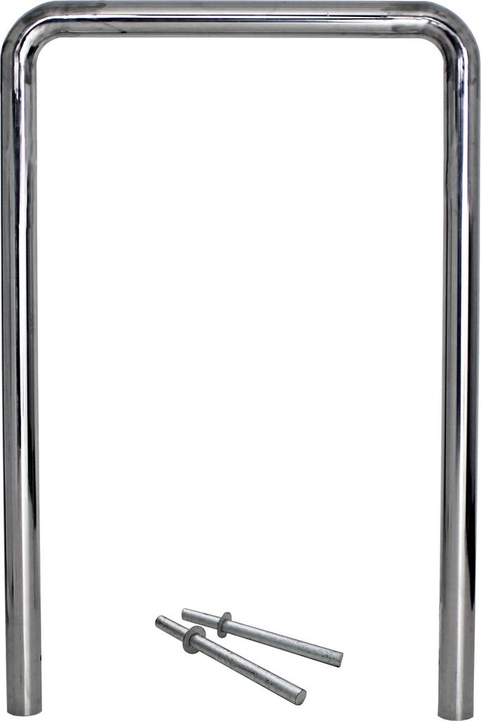 Fahrradanlehnbügel 118 x 78 cm Edelstahl Ø 60 mm grau Typ U Einbetonieren Fahrradständer Parker Typ U