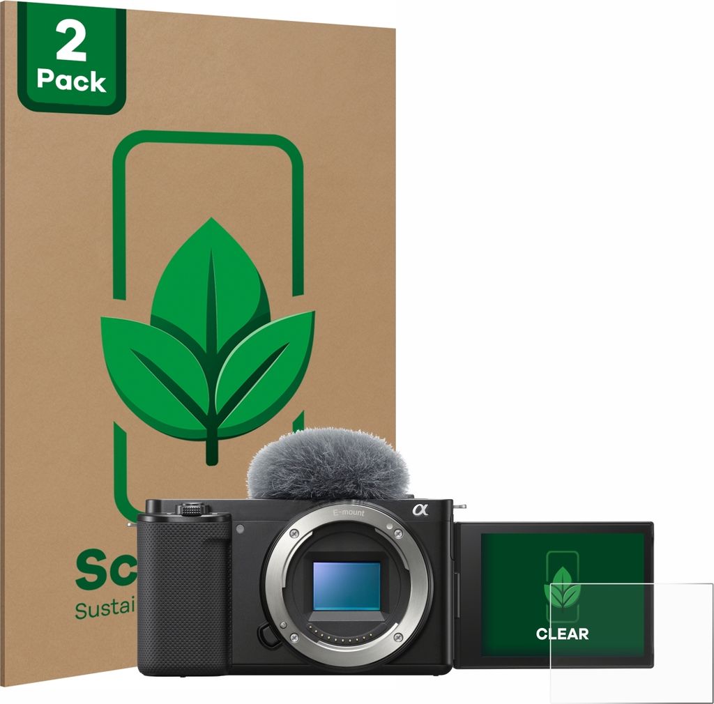 2x ScreenLeaf Schutzfolie für Sony Alpha ZV-E10 nachhaltiger Displayschutz Display Schutz Folie Klar Transparent