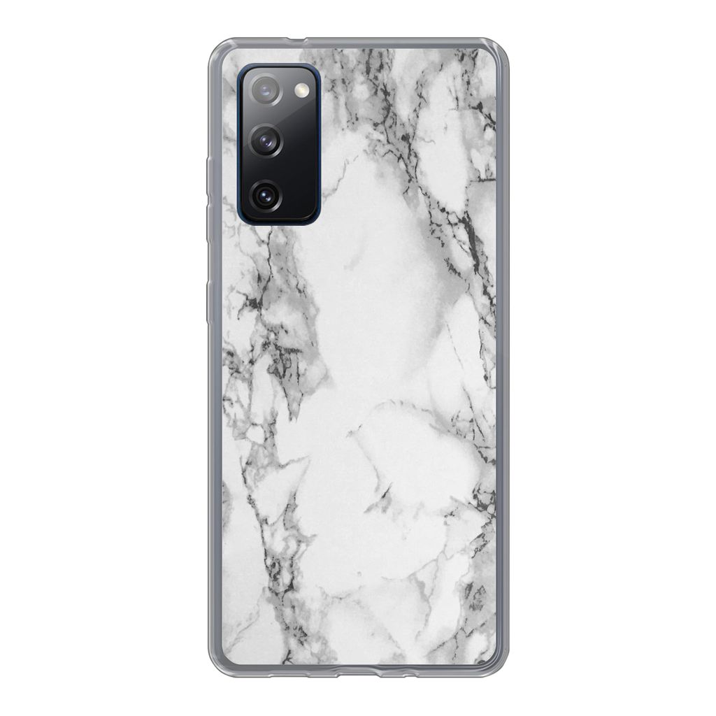 MuchoWow Handyhülle Schutzhülle Hülle für Samsung Galaxy S20 FE Marmor - Stein - Weiß - Grau - Schwarz - Marmoroptik Silikon Softcase Handy ...