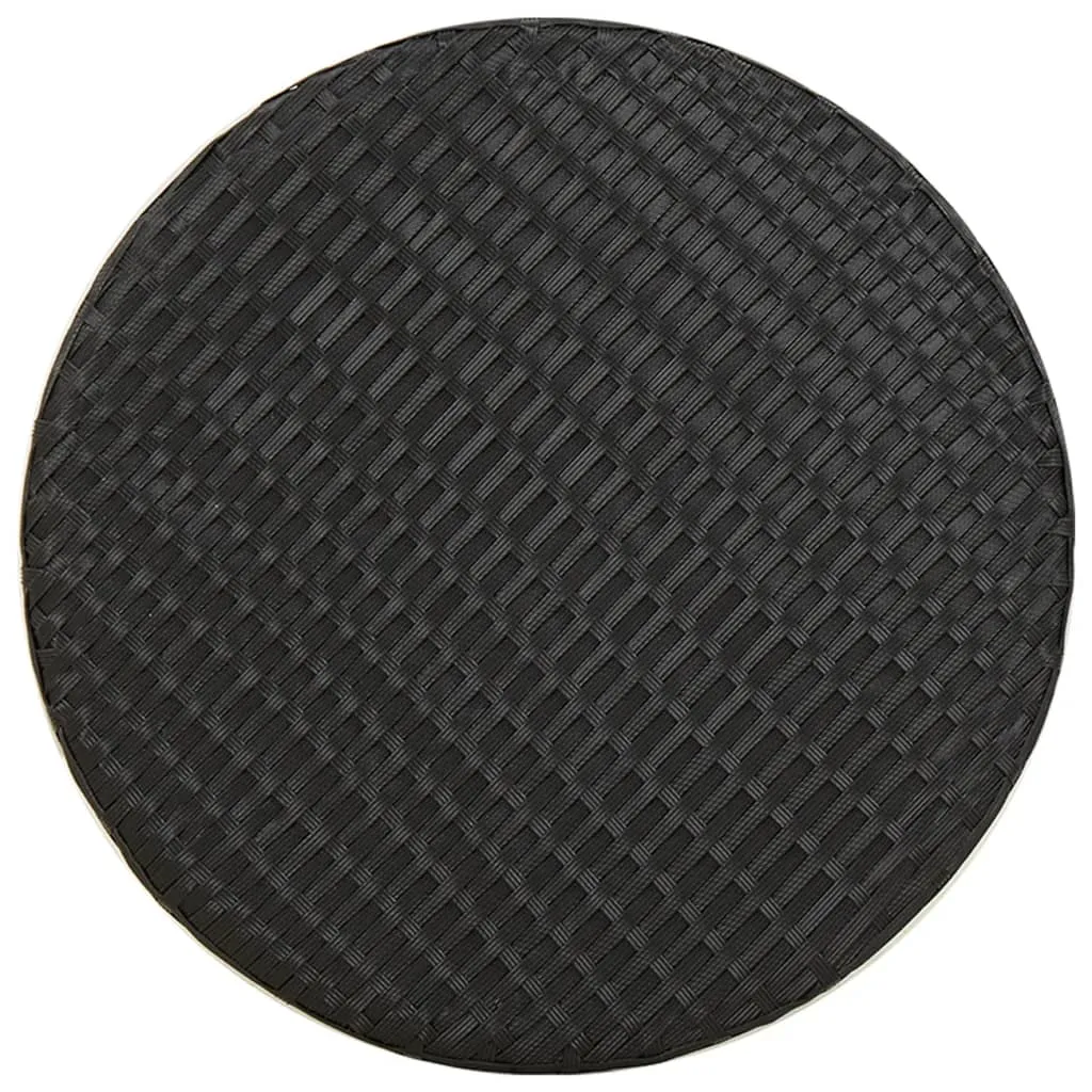 Table basse polyrotin robuste 45 cm noire résistante aux intempéries - 5