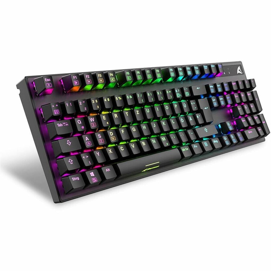 Sharkoon SKILLER SGK20 Brown, Kabelgebunden, USB, Mechanischer Switch, QWERTZ, RGB-LED, Schwarz