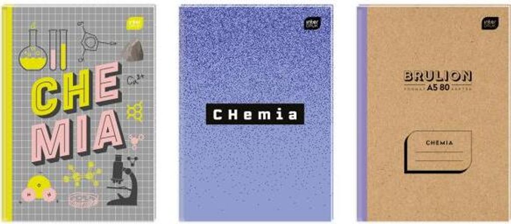 Interdruk Schulheft A5 Chemie, kariert, 80 Blatt, sortierte Cover-Designs, Mix