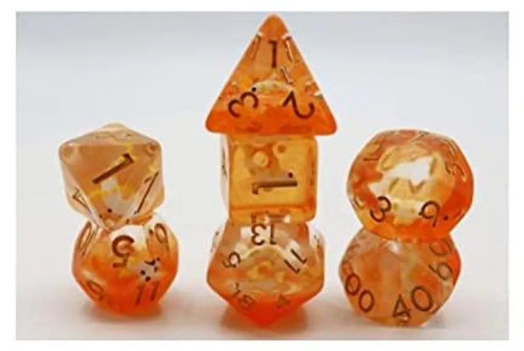 Dés de JDR Golden Koi Fish Foam Brain Games avec finitions or